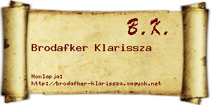 Brodafker Klarissza névjegykártya